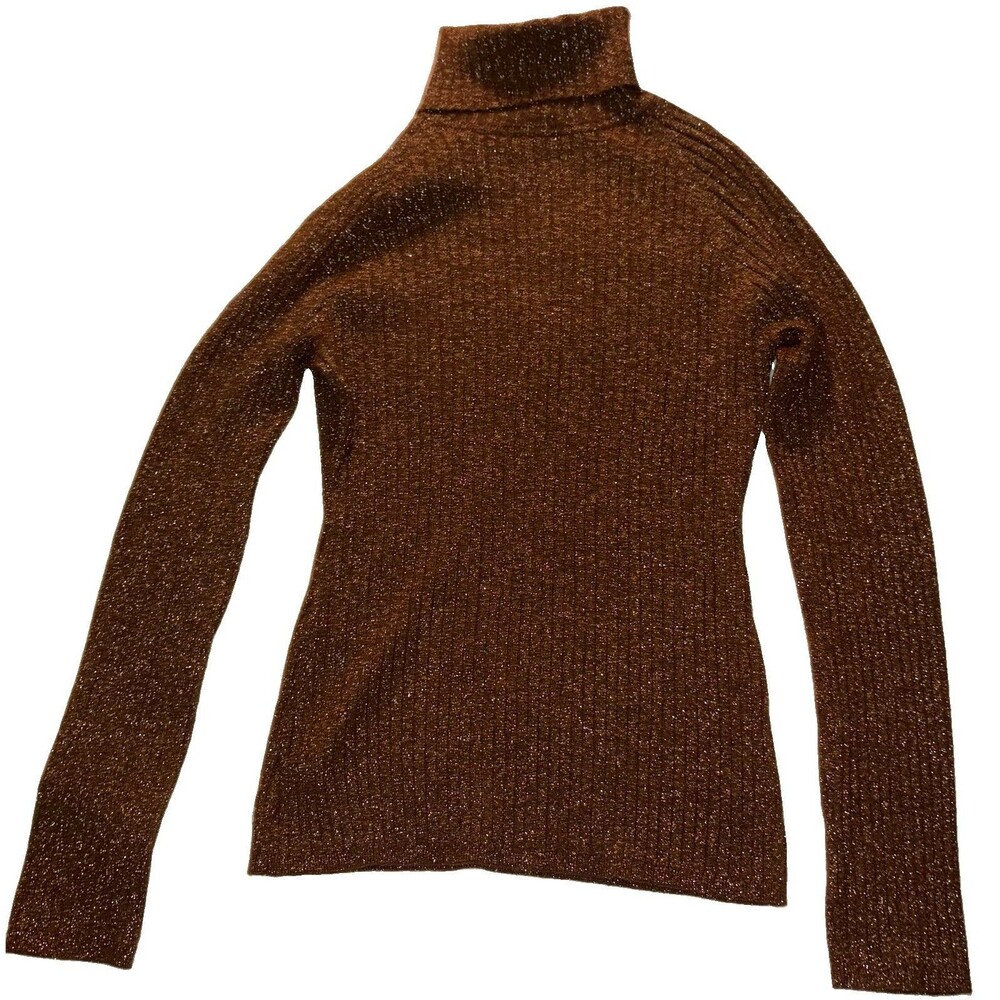 INC Gold Metallic Winter Sweater XL International Concepts Shimmer Holiday Knit